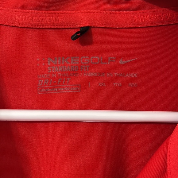 Nike Golf Dri-Fit Standard Fit Colorblock Red Grey Polo Size XXL - Picture 5 of 7